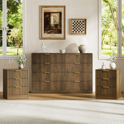 3-Piece 8-Drawer Dresser & 3-Drawer Nightstand Set