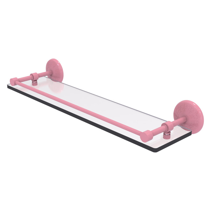 Tablette en verre trempé Yae Carlo, H 3 po x l 22 po x P 5 po, Rose