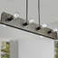 Lustre linéaire à 39 lumières avec sangle en acier noir Fugazy - acier noir brut
