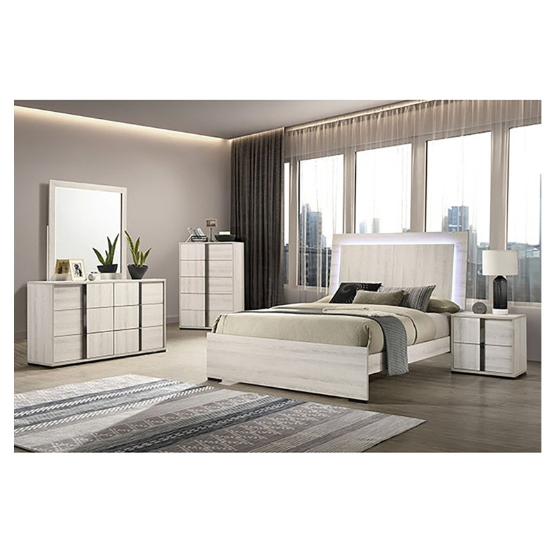 Ullay Led Headboard Bed, Queen
