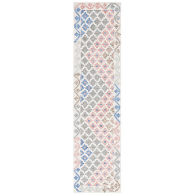 Aapri Hand Tufted Wool/Cotton/Latex Geometric Rug in Blue/Ivory