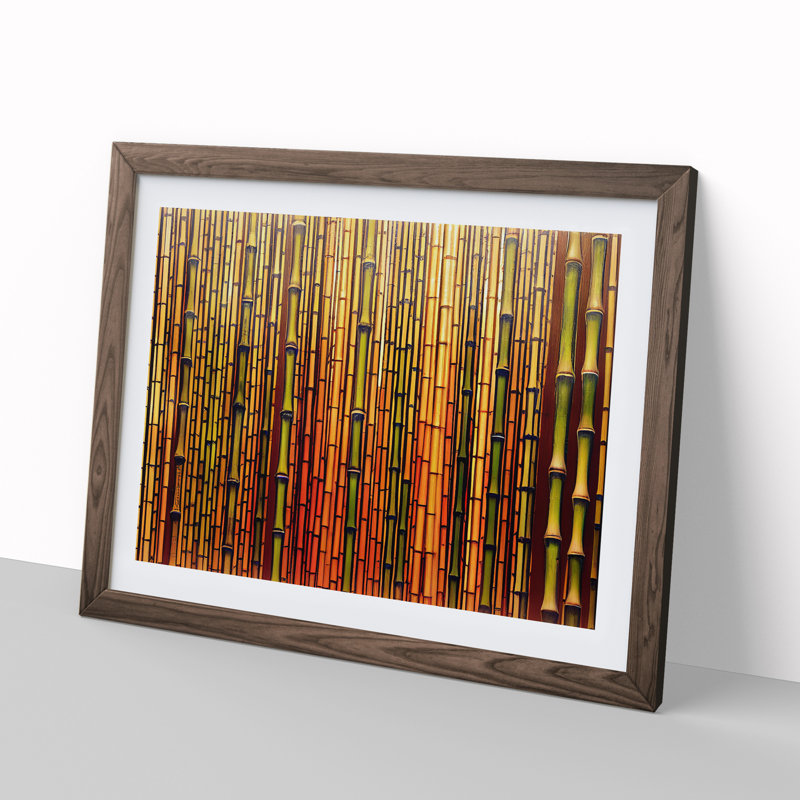 Admirable Bamboo Forest - Framed Print, 34cm H x 46cm W x 2cm D, Walnut