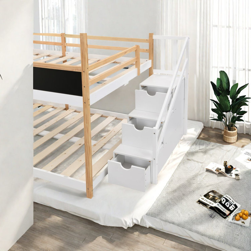 Lits en bois multifonctionnels avec rangement, style maison moderne pour la famille