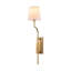 Lampe murale élégante, dorée et blanche, 6,3 x 8,7 x 28,3 pouces | Corps en métal durable, capuchon en tissu | Plaque de base: 8,3 po x 3,5 po x 1,2 po | Douille E27, 40 W maximum (ampoule non incluse) | Éclairage élégant pour la décoration intérieure, indice de protection IP20-428414790