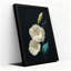 «White Morning Glory», fleurs et sarcelle sur toile noire-133518213