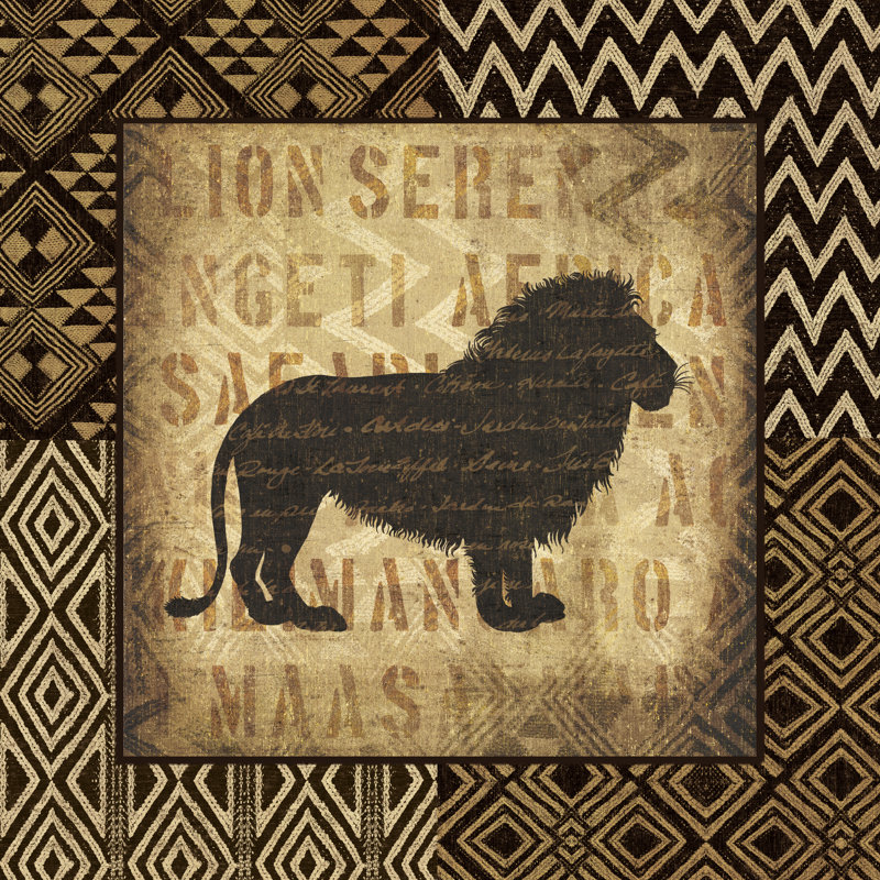 Lion d'Afrique sauvage, H 36 po x l 36 po