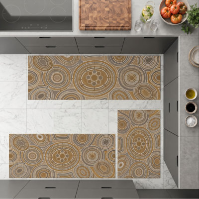 Tapis de cuisine lavables antidérapants à motifs circulaires