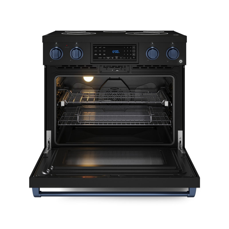 Gordon Ramsay by THOR Kitchen 36 Inch Professional Electric Range with Tilt Panel Touch Control , Matte Black/Navy Blue