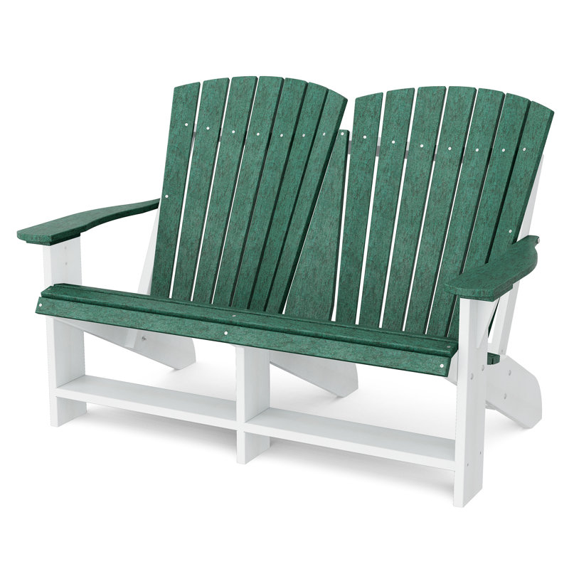 Chaise Adirondack double Heritage, VERT GAZON / BLANC