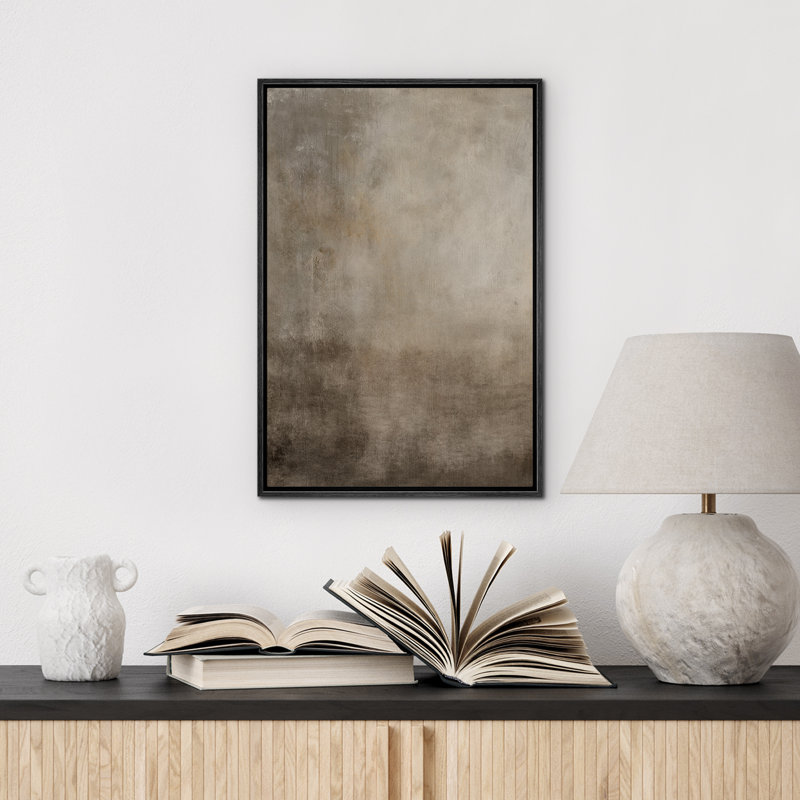 Abstrait brun tranquille, paysage rustique, illustrations, Noir, H 24 po x l 16 po