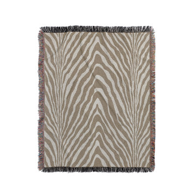 Zoe Animal Print Cotton Blend Blanket Throw