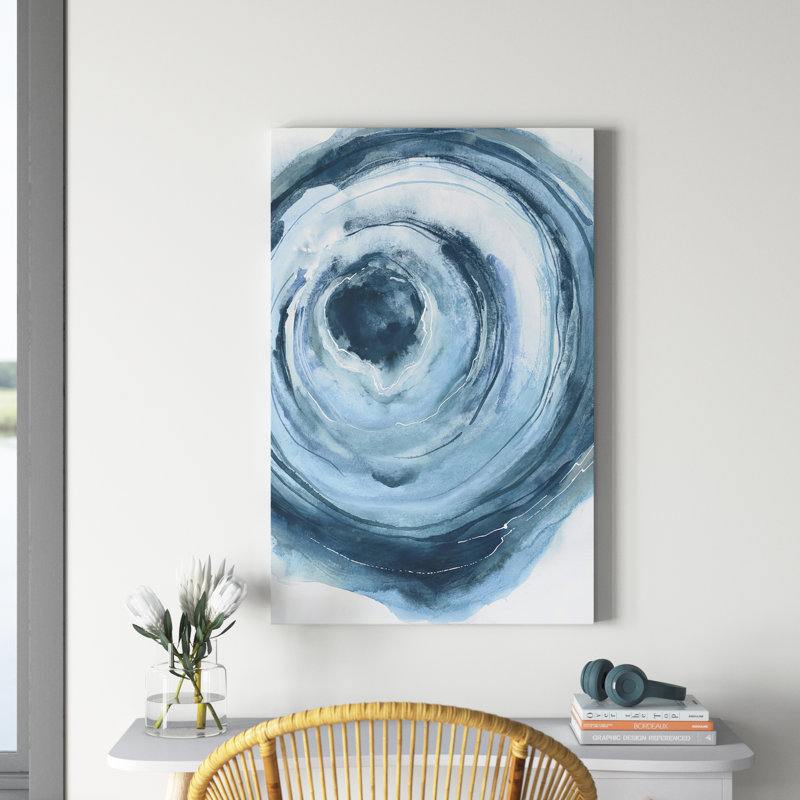 «Watercolor Geode III», impression, H 40 po x l 26 po x P 1,5 po, Toile blanche encadrée
