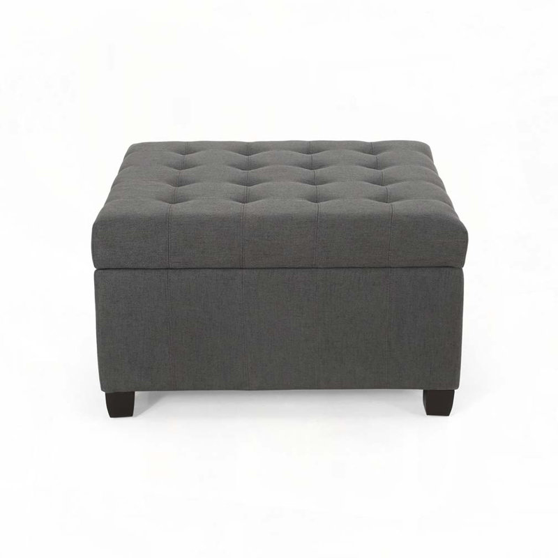 Francisville Upholstered Ottoman, Dark Gray