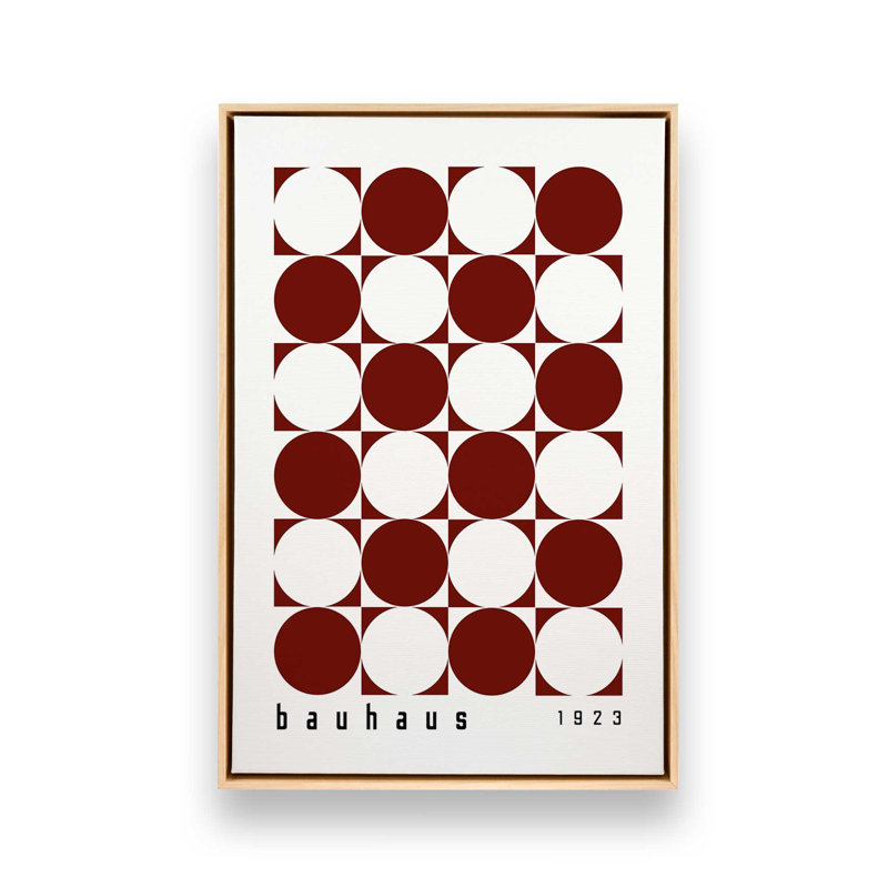Impression sur toile bourgogne Bauhaus, H 30,75 po x l 20,75 po x P 1,75 po, Cadre américain en érable flottant