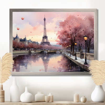 «Pink Twilight Rendezvous In Paris II», impressions sur toile de parcs d'attractions