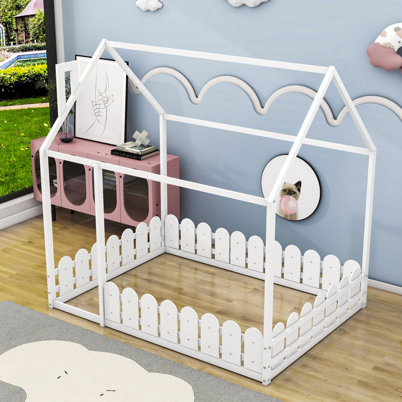 Lit double en bois Lillyth, Blanc