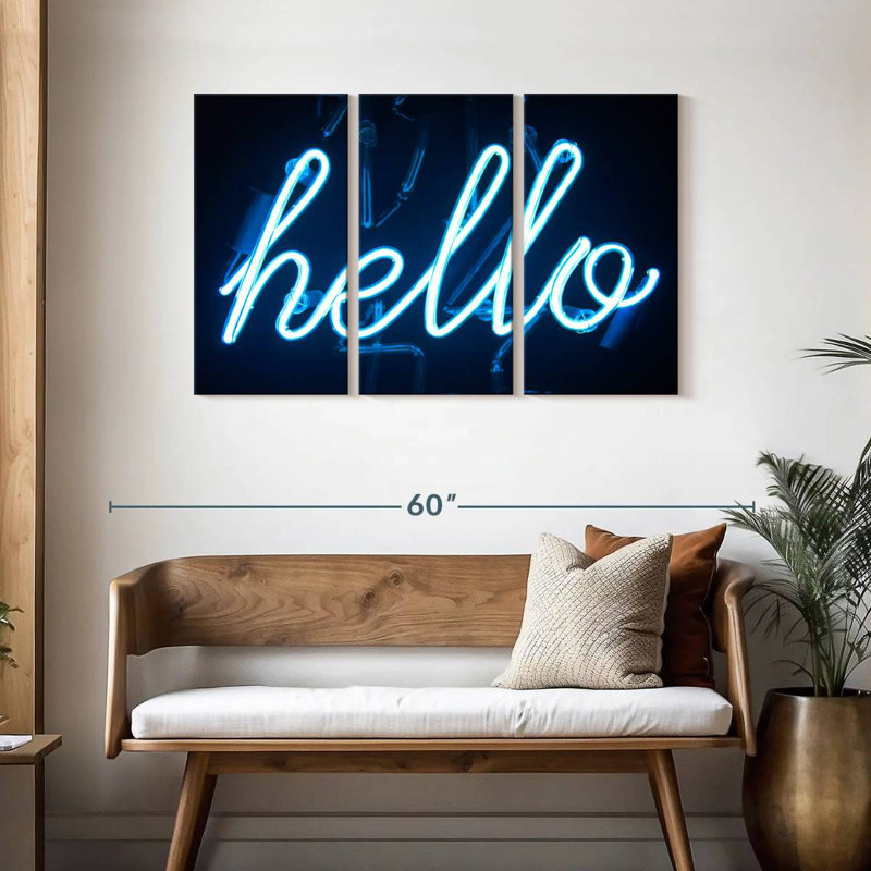 Enseigne néon Tergel Hello, H 28 po x l 45 po