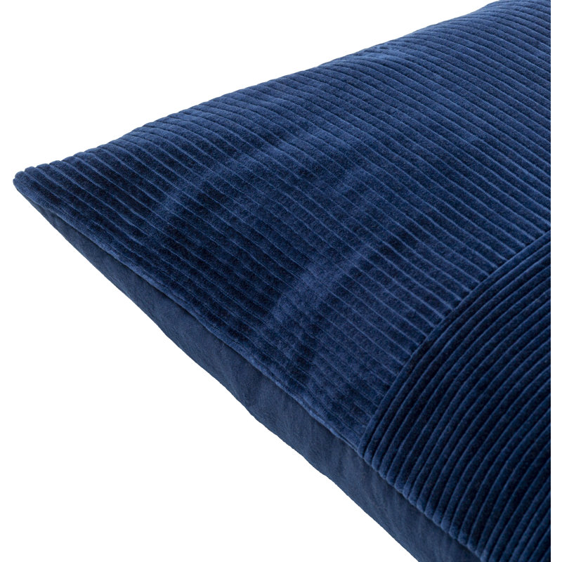 Selma Cotton Reversible Pillow Cover, Navy, 18" x 18"