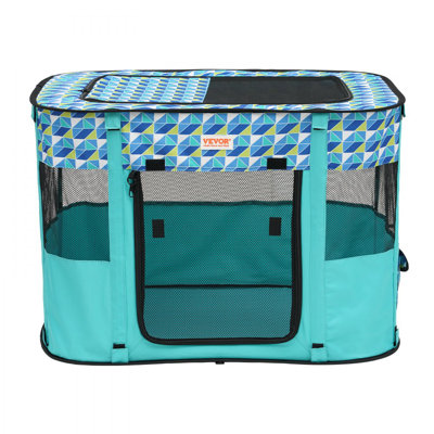 Foldable Pet Playpen, 32'' x 24'' x 22'' Portable Dog Playpen, Crate Kennel for Puppy, Dog, Cat, Waterproof 600D Oxford Cloth, Removable Zipper, for I