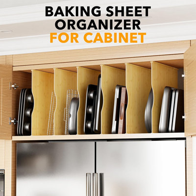 Rebrilliant Pack Tray Dividers for Cabinets, Bamboo Kitchen