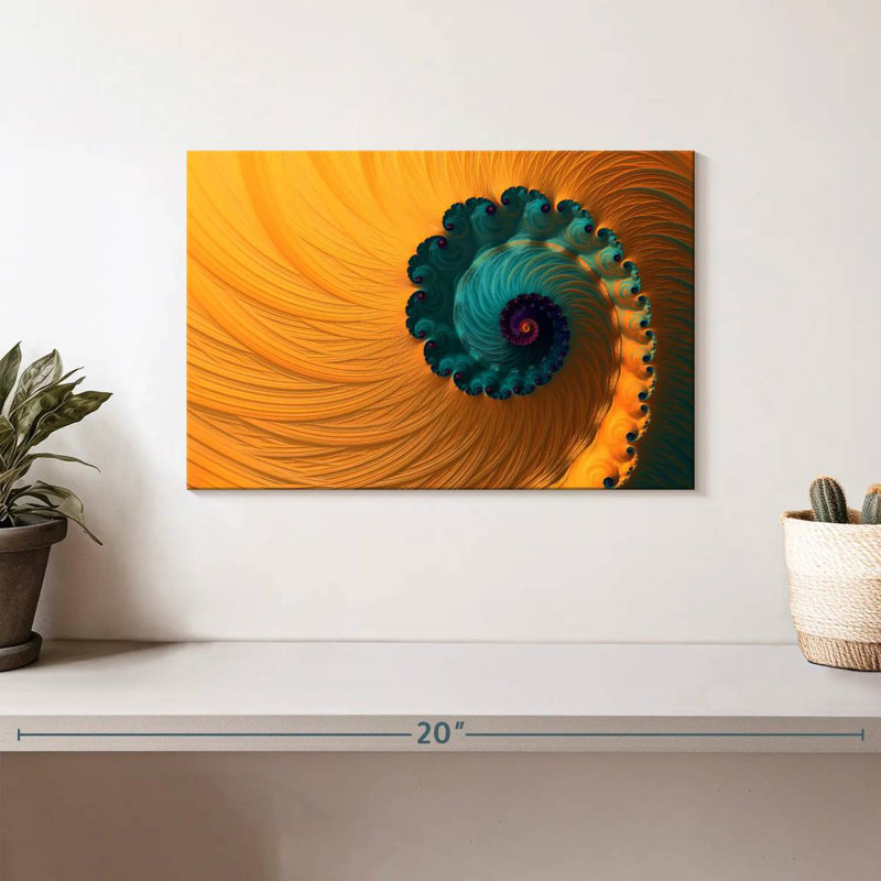 Avery floral abstrait en spirale, H 8 po x l 12 po