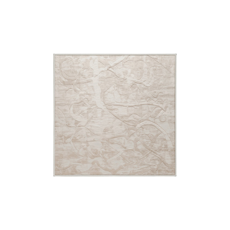 Machine Washable Beige Area Rug, Square 7'