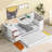 Daybed with Storage Arms, Trundle and Charging Station-1071494497