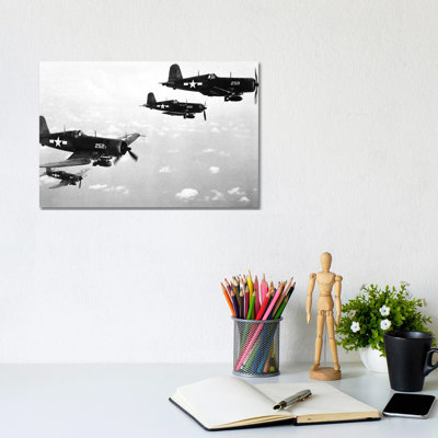 F4U Corsair Planes, Used From 1942-53 By The US Navy And Marine Corps by Rue Des Archives - Wrapped Canvas Print