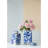 5.5x5.5x10.5" Blue and White Porcelain Lidded Jar