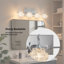 Éclairage pour meuble-lavabo en métal et chrome 4 lumières 23 po avec abat-jour en verre transparent pour la salle de bain (ampoules non incluses)-109616271-118588135