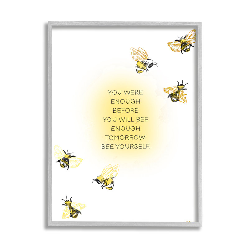 «Bee Yourself» par Amelia Noyes, Estampe numérique Farmhouse, H 20 po x l 16 po x P 1,5 po