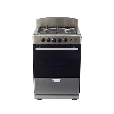 Cuisinière autoportante 24 po avec four d'une capacité de 3,0 pieds cubes - 4 brûleurs scellés Sabaf italiens - B