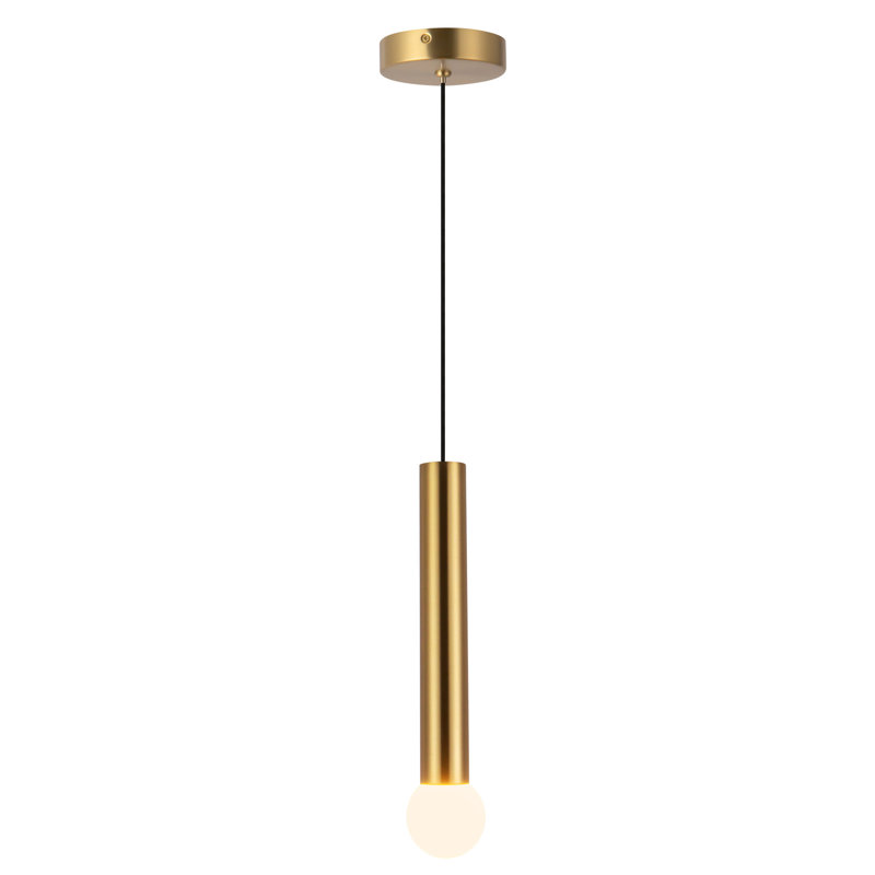 1 - Light Pendant, Brushed Gold