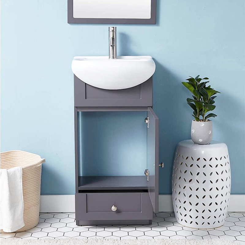 Ensemble de meuble-lavabo sur pied 18 po Mini Grey