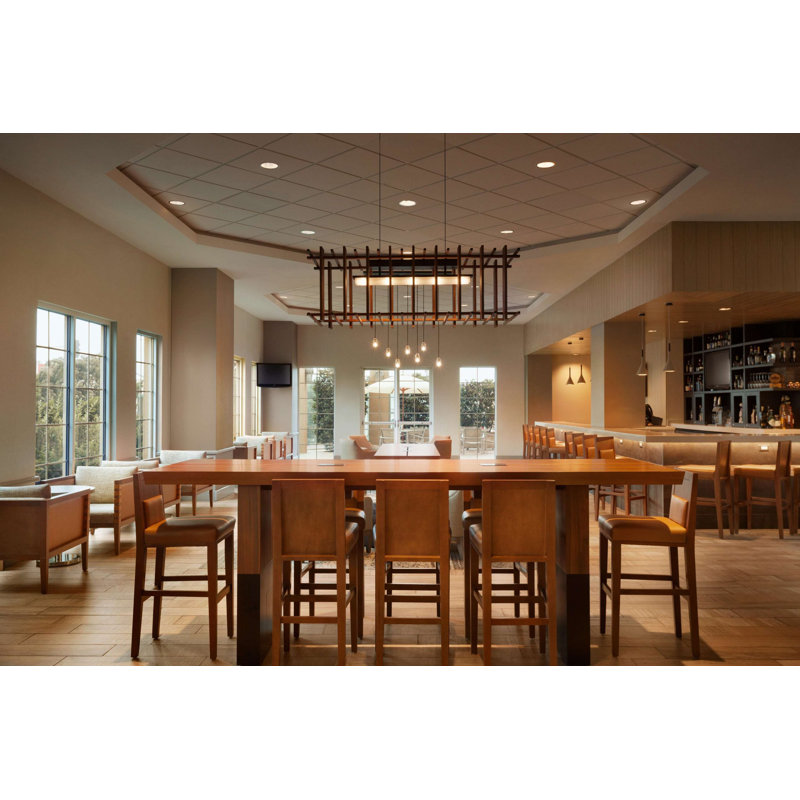 Arca 5 - Light LED Pendant, Brushed Aluminum/Oiled Walnut, 3500K (Cool)