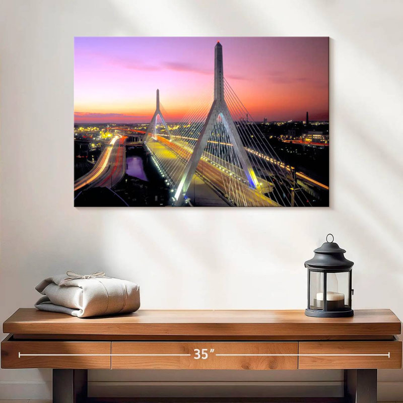 Lilie Leonard P. Zakim Bridge, 16" H x 24" W