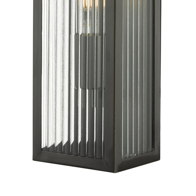 Lunde Rubbed Bronze Outdoor Flush Mount, 45cm H x 12cm W x 10cm D