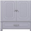 Meuble-lavabo 30 po avec lavabo style rétro, espace de rangement multifonctionnel, tablette de porte, porte à fermeture en douceur, gris