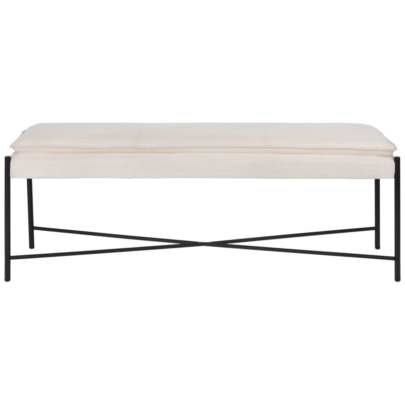 Landers 50" Upholstered Bench, Light Beige