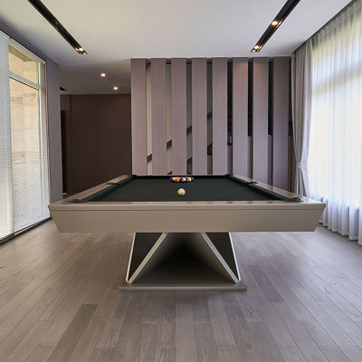 Minimalist Minimalist Solid Wood and Stone 9'Pool Table
