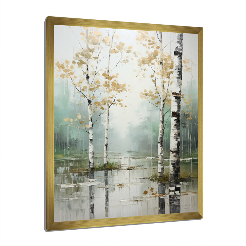 «Zelah Birch Woods Ethereal Elegance IV», reproduction sur toile, Encadrement doré, H 40 po x l 30 po x P 1,5 po