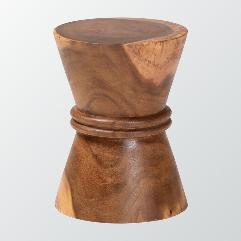 Honeycomb Wood Side Table - Handcrafted Sculptural End Table Styled in Boho Boho Design.