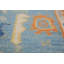 Tapis bleu clair et ivoire fait à la main Oushak 3 x 6