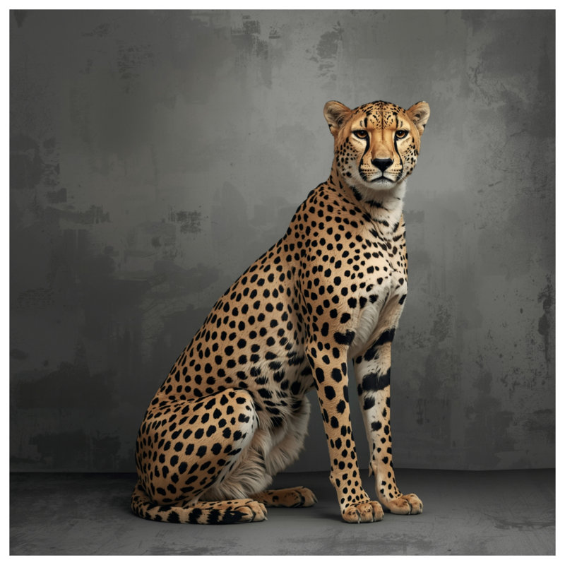 Cheetah Sitting Portrait Window Curtains, Cheetah Sheer & Blockout Curtains - 1 Panel, 50" x 80" - 1 Panel, Transparent