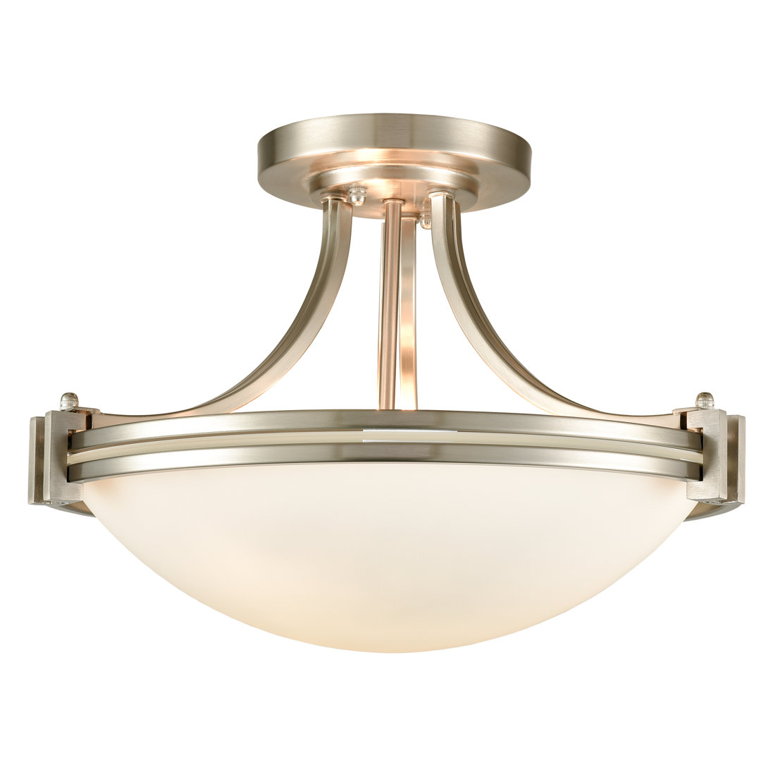 Odegaard 3-Light Glass Semi Flush Mount Mercer41 Fixture 