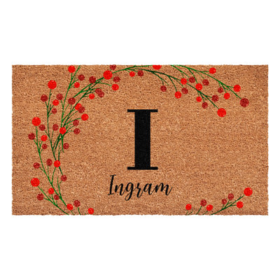 Paillasson baies de Noël personnalisées, lettre I