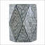 Tabouret de jardin hexagonal Capiz | Table d'appoint polyvalente | Noir blanc | Bord de mer