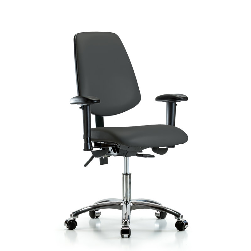 Chaise de travail, Gris anthracite, Patins, Non inclinable inclus