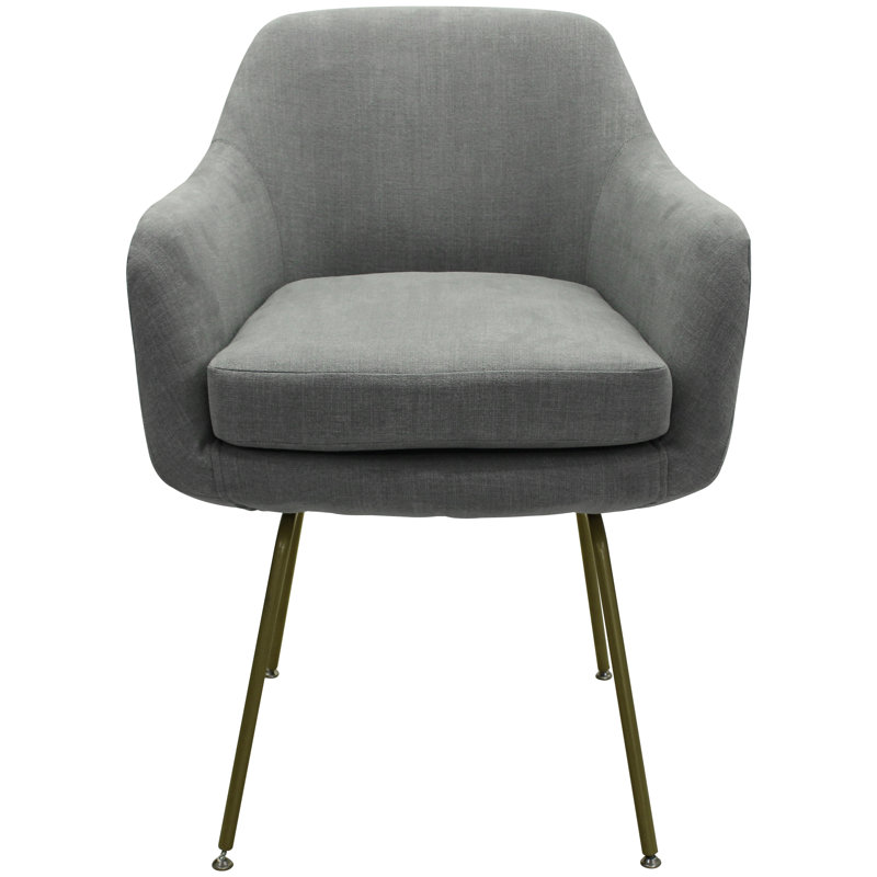 Kaif 21'' H Upholstered Armchair, Gray, Gold