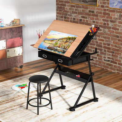 Adjustable Metal Base Drafting Table